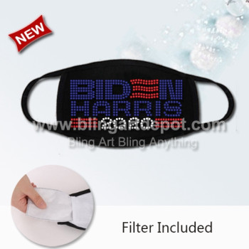 2020 New Arrival Comfortable Cotton Face Mask with BIDEN HARRIS Rhinestones Transfers 2020 New Arrival Comfortable Cotton Face Mask with BIDEN HARRIS Rhinestones Transfers